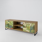 SUCCULENTS KALEIDOSCOPE 2-Door TV Stand in Oak Effect