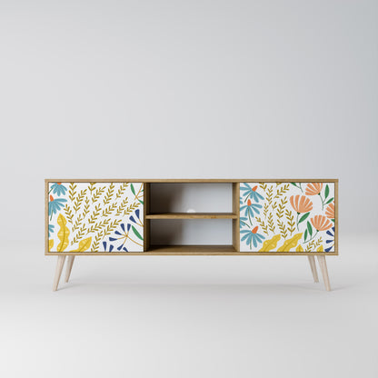 HELLO SPRING 2-Door TV Stand in Oak Effect