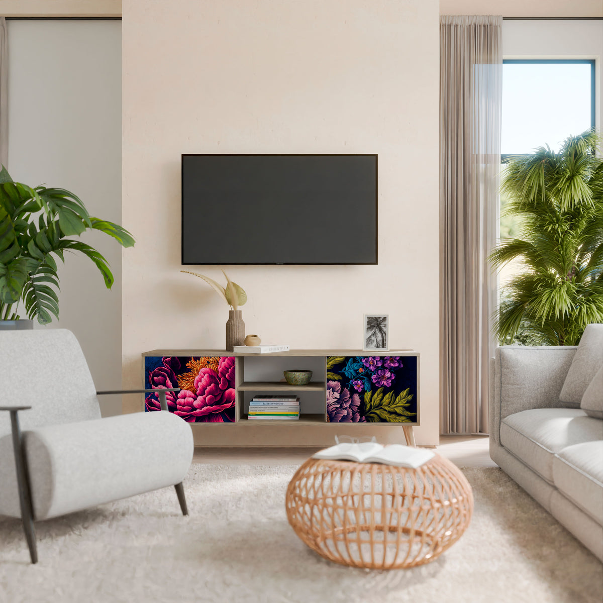 BLOOMING ELEGANCE TV-bänk med två dörrar