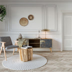 GENTLE POWER 2-Door TV Stand in Oak Effect