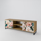 FLORAL GRACE 2-Door TV Stand in Oak Effect