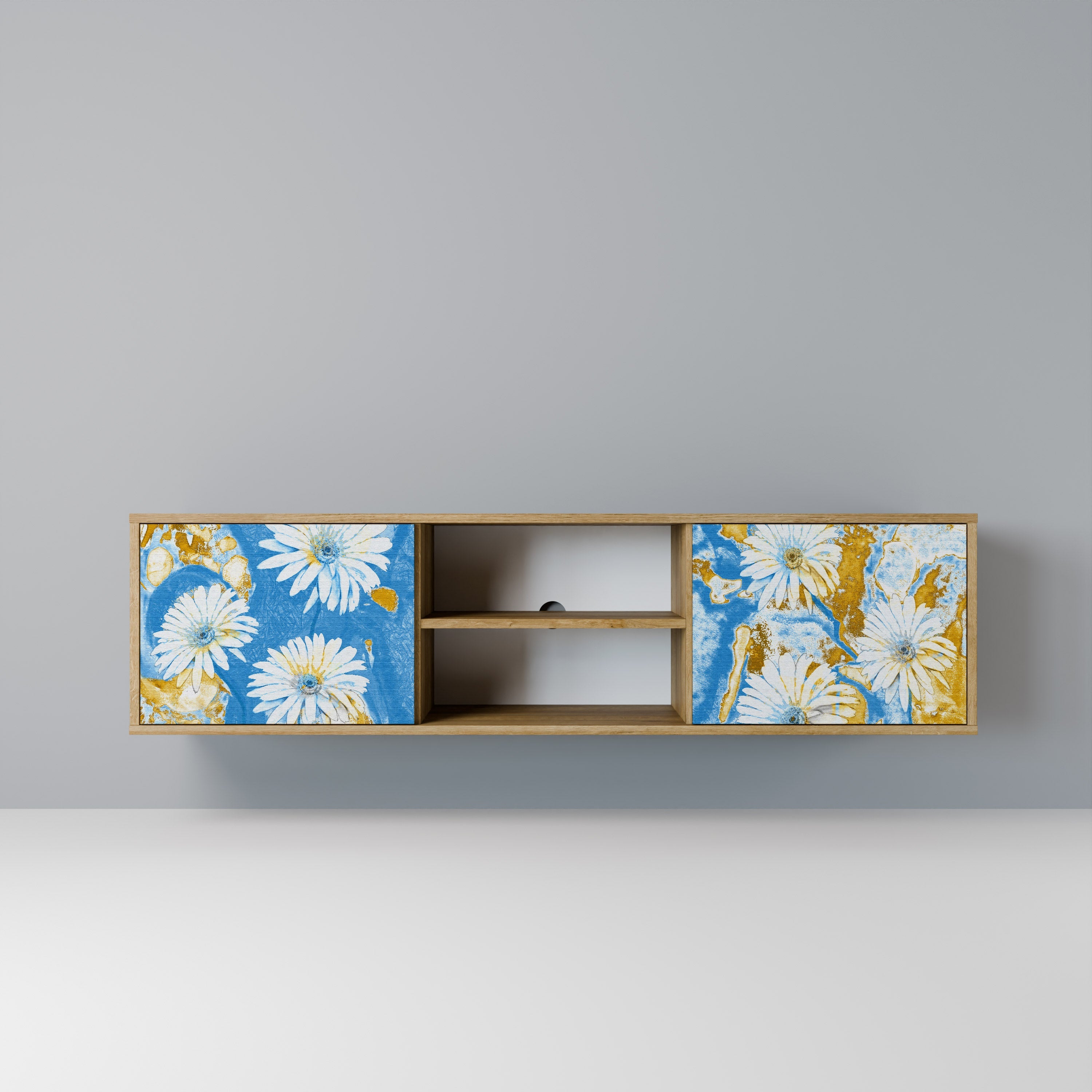 DAISY LUXE 2-dörrars TV-bänk i ekeffekt