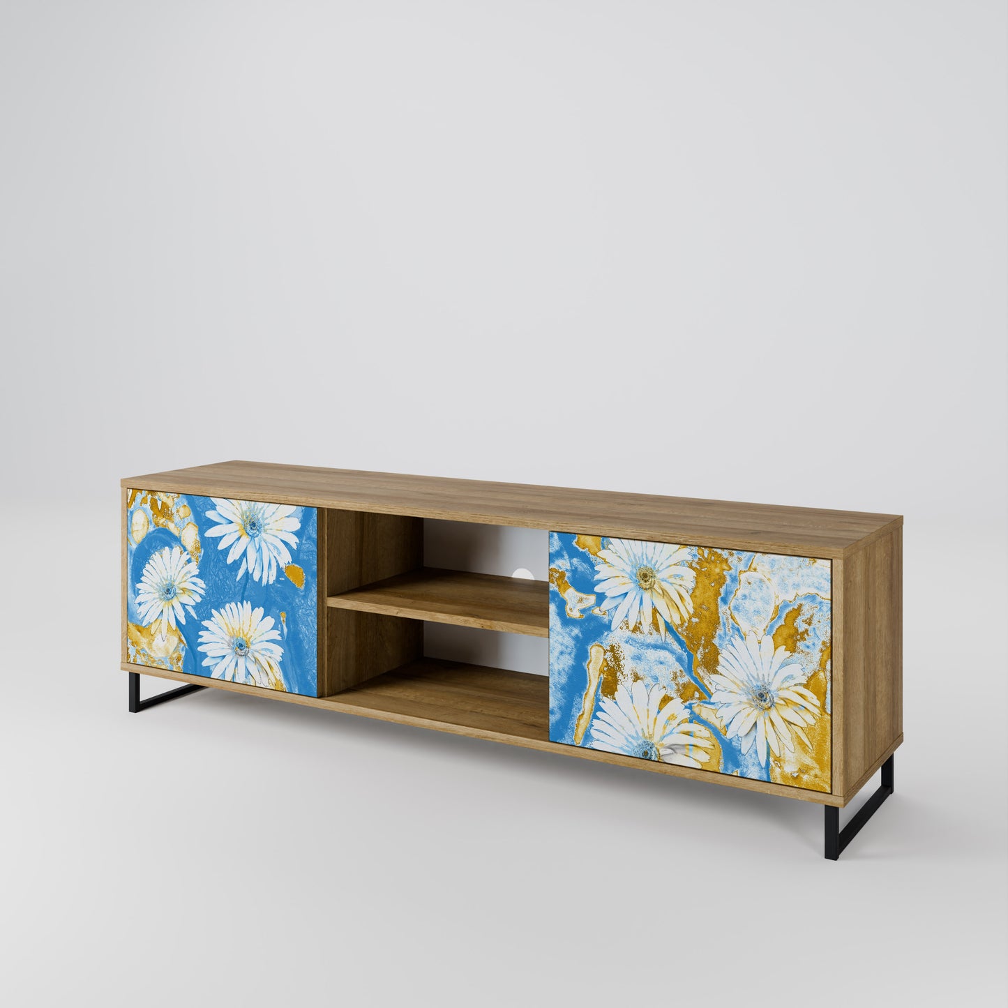 DAISY LUXE 2-dörrars TV-bänk i ekeffekt
