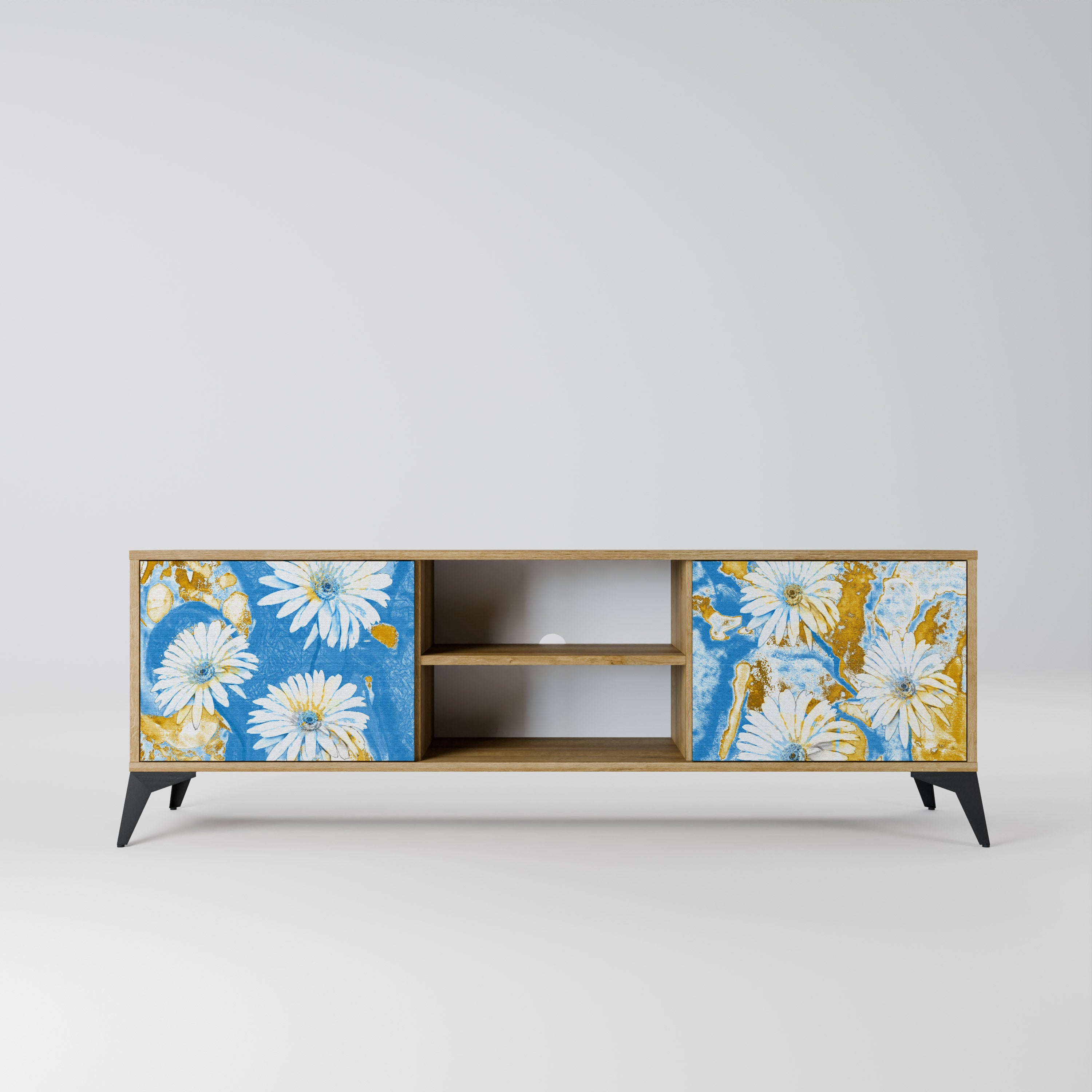 DAISY LUXE 2-dörrars TV-bänk i ekeffekt