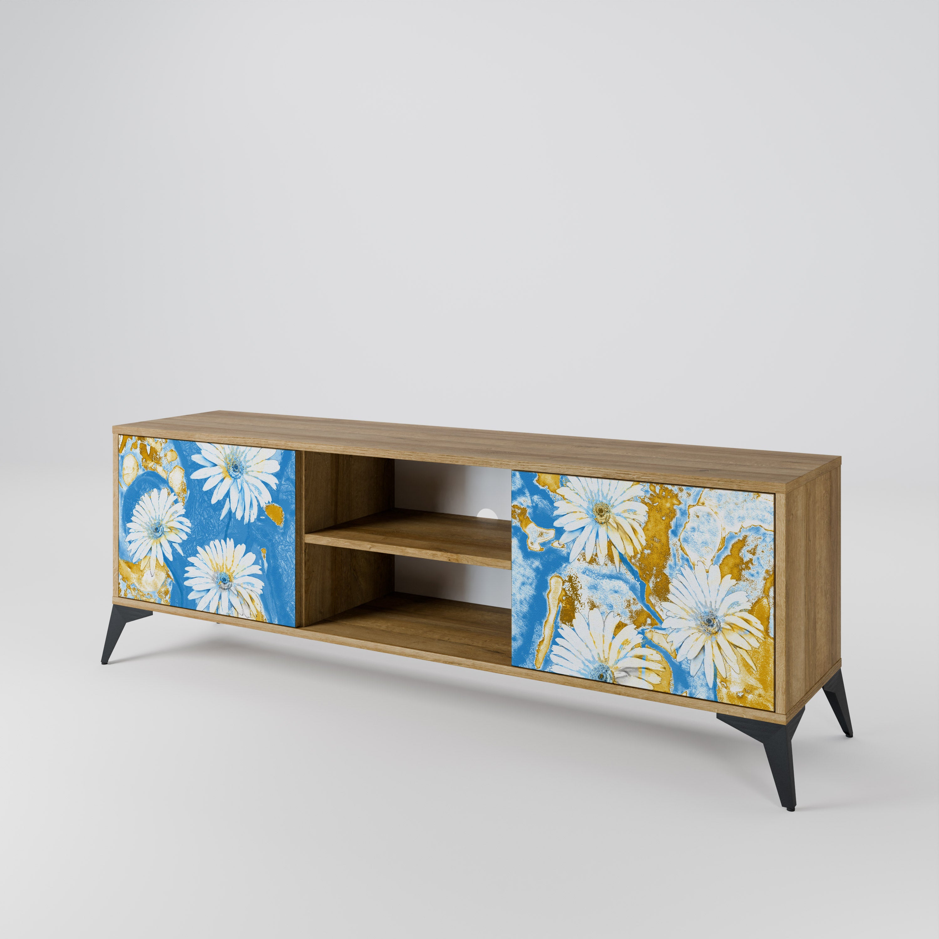 DAISY LUXE 2-dörrars TV-bänk i ekeffekt