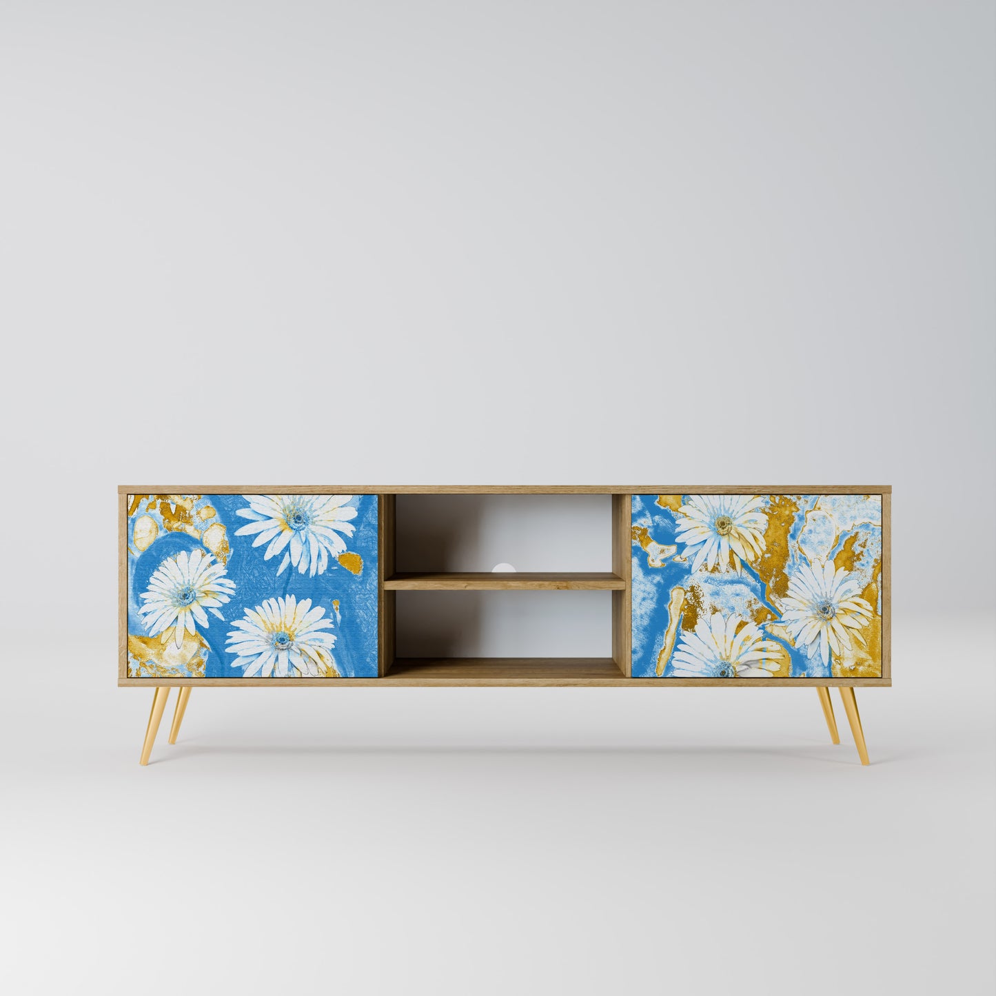 DAISY LUXE 2-dörrars TV-bänk i ekeffekt