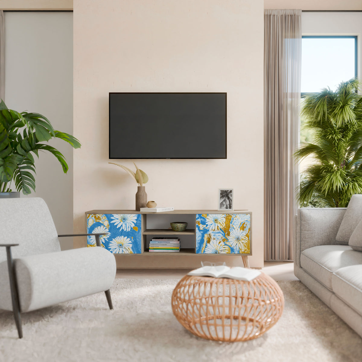 DAISY LUXE TV-bänk med två dörrar