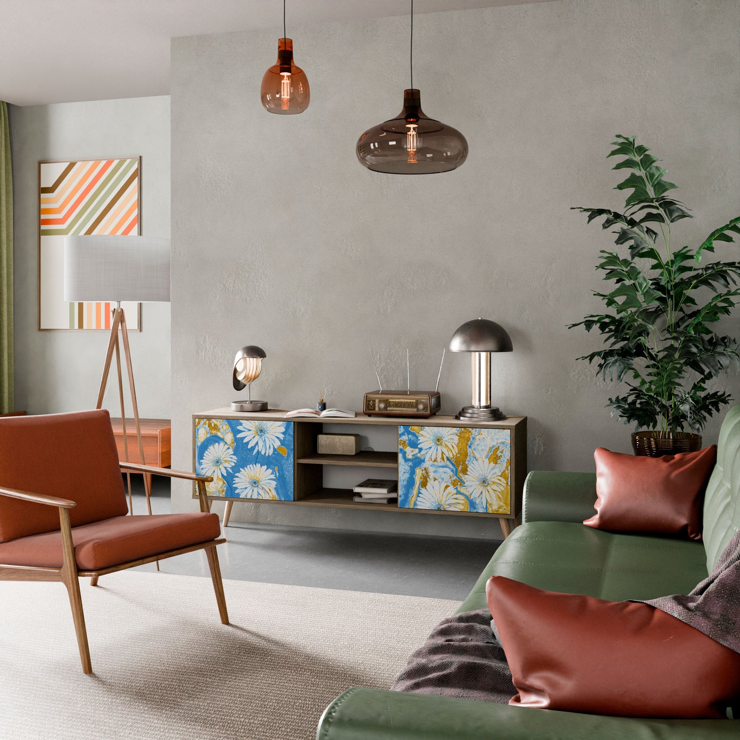 DAISY LUXE 2-dörrars TV-bänk i ekeffekt