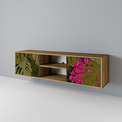 TROPICAL BEAUTY 2-Door TV Stand in Oak Effect