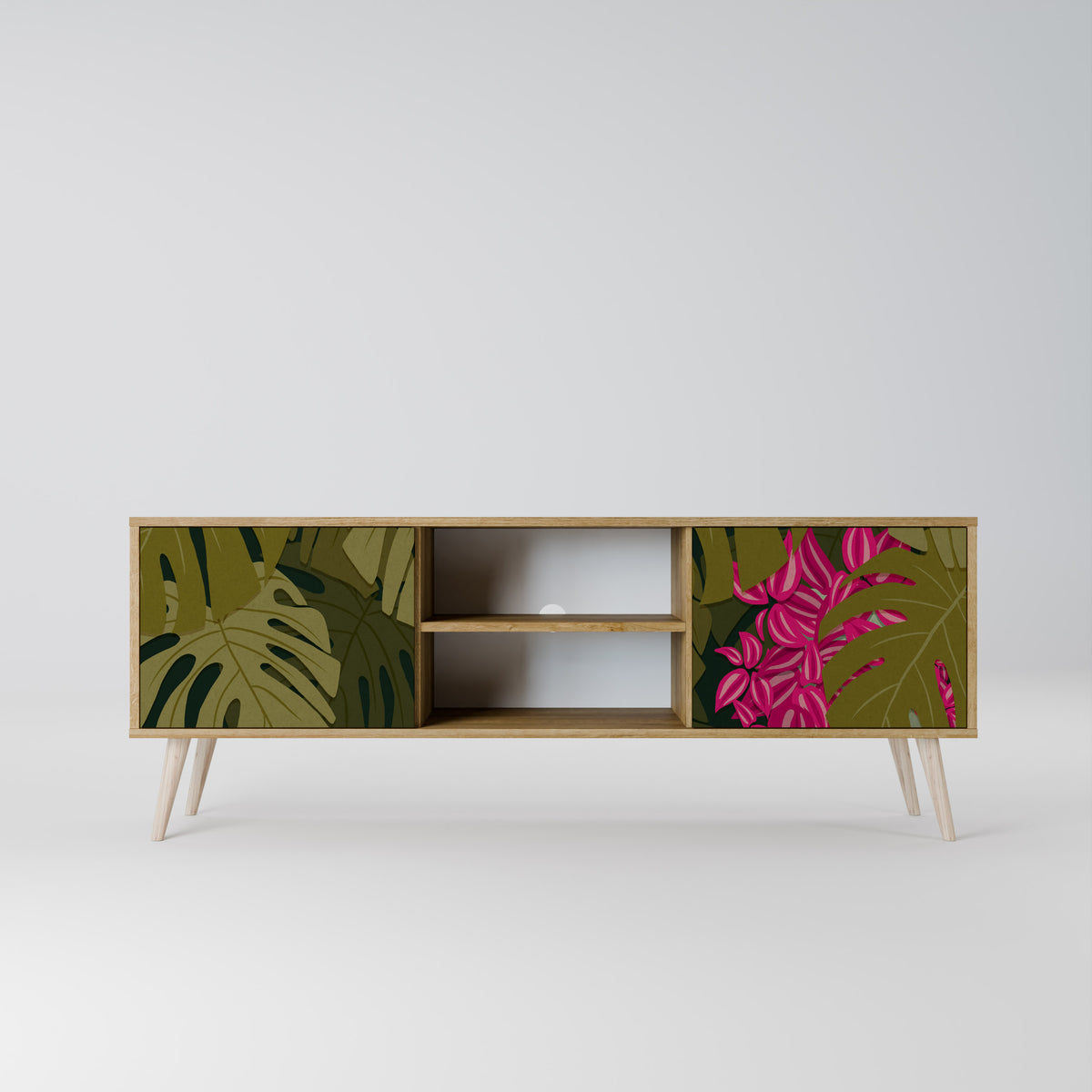 TROPICAL BEAUTY TV-bänk med två dörrar