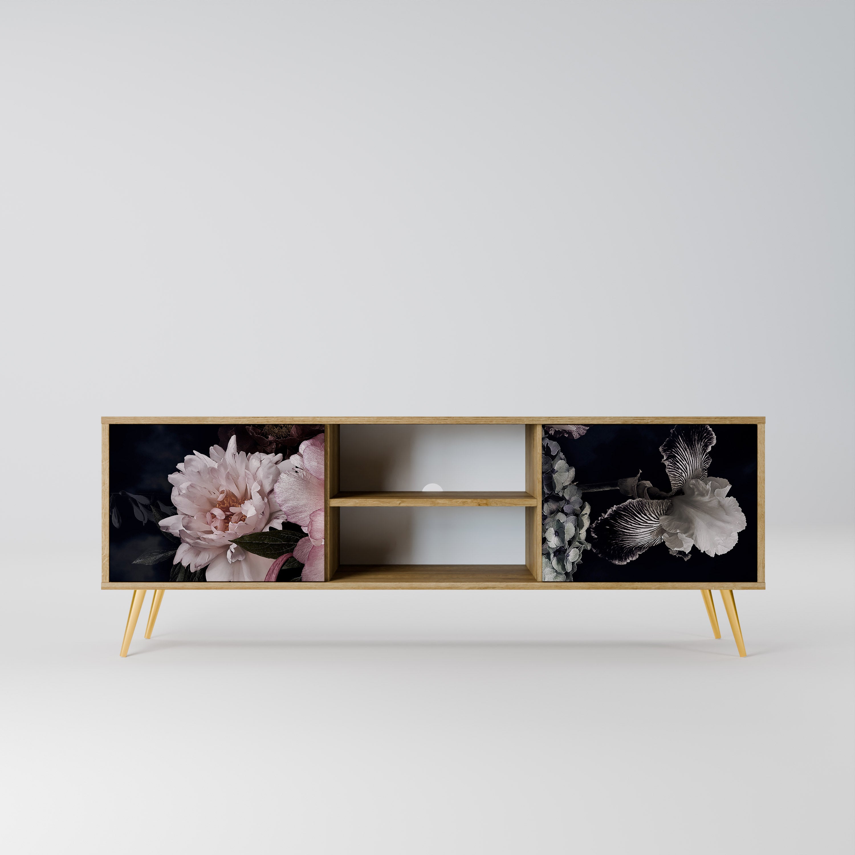 PURE BLOSSOM 2-dörrars TV-bänk i ekeffekt