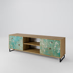 BLOOMING CHARM 2-Door TV Stand in Oak Effect