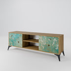 BLOOMING CHARM 2-Door TV Stand in Oak Effect