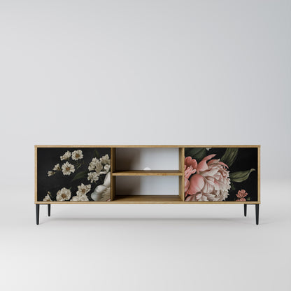 LUSH ELEGANCE 2-Door TV Stand in Oak Effect