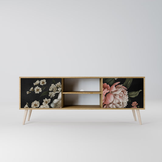LUSH ELEGANCE 2-Door TV Stand in Oak Effect