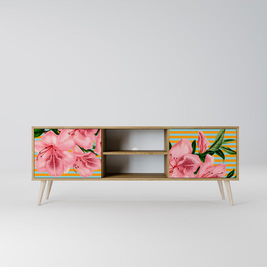 FRAGILE BEAUTY 2-Door TV Stand in Oak Effect