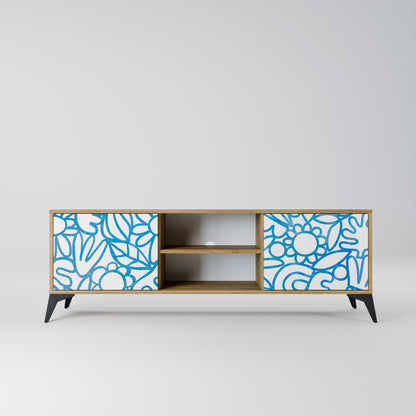 BLOOMY MORNING 2-Door TV Stand in Oak Effect