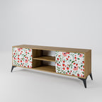 FLOWERS AND STRAWBERRIES 2-Door TV Stand in Oak Effect