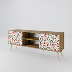 FLOWERS AND STRAWBERRIES 2-Door TV Stand in Oak Effect