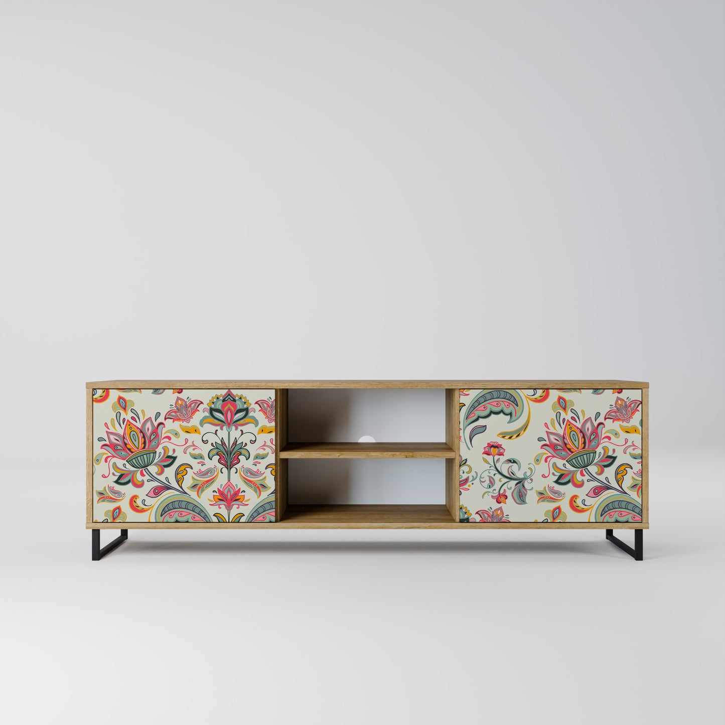 ORGANIC FOLKLORE 2-Door TV Stand in Oak Effect
