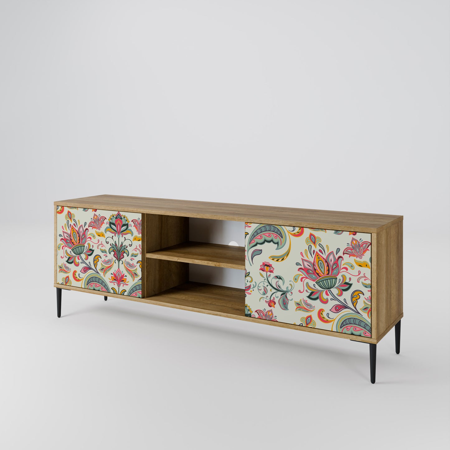 ORGANIC FOLKLORE 2-Door TV Stand in Oak Effect