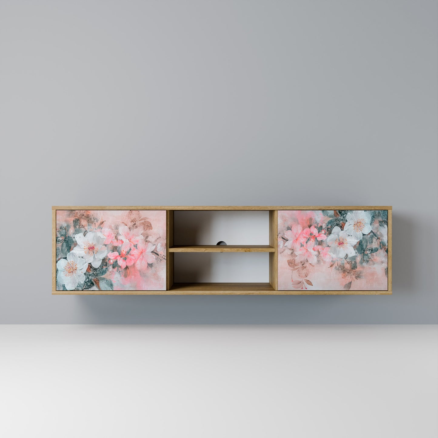 CHERRY BLOSSOM 2-Door TV Stand in Oak Effect