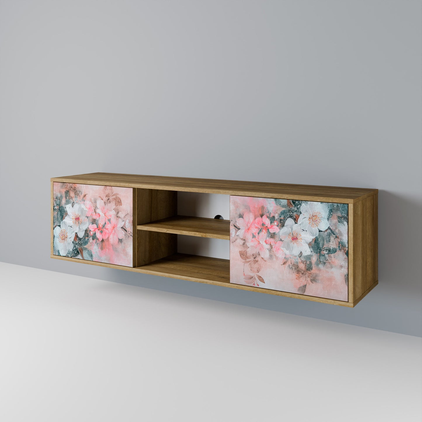 CHERRY BLOSSOM 2-Door TV Stand in Oak Effect
