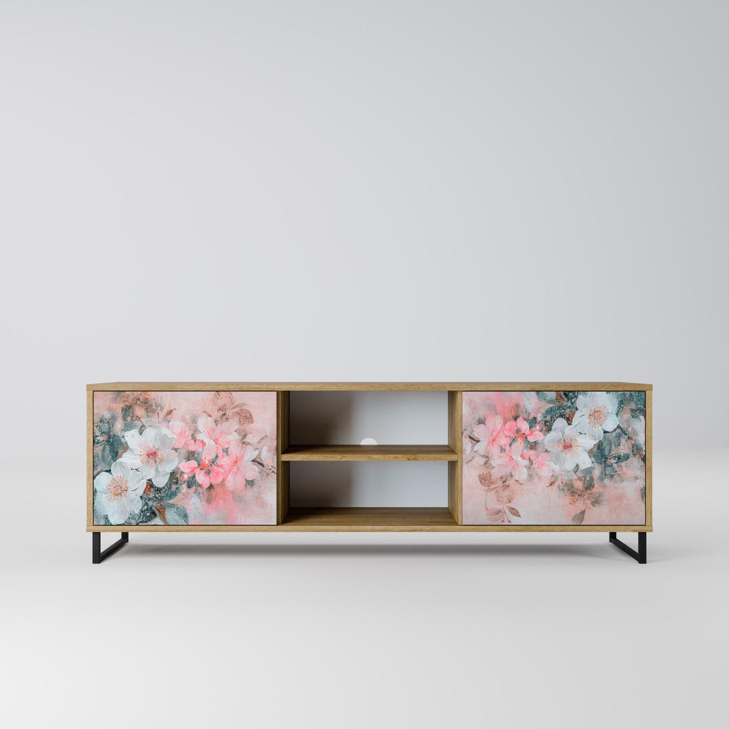 CHERRY BLOSSOM 2-Door TV Stand in Oak Effect