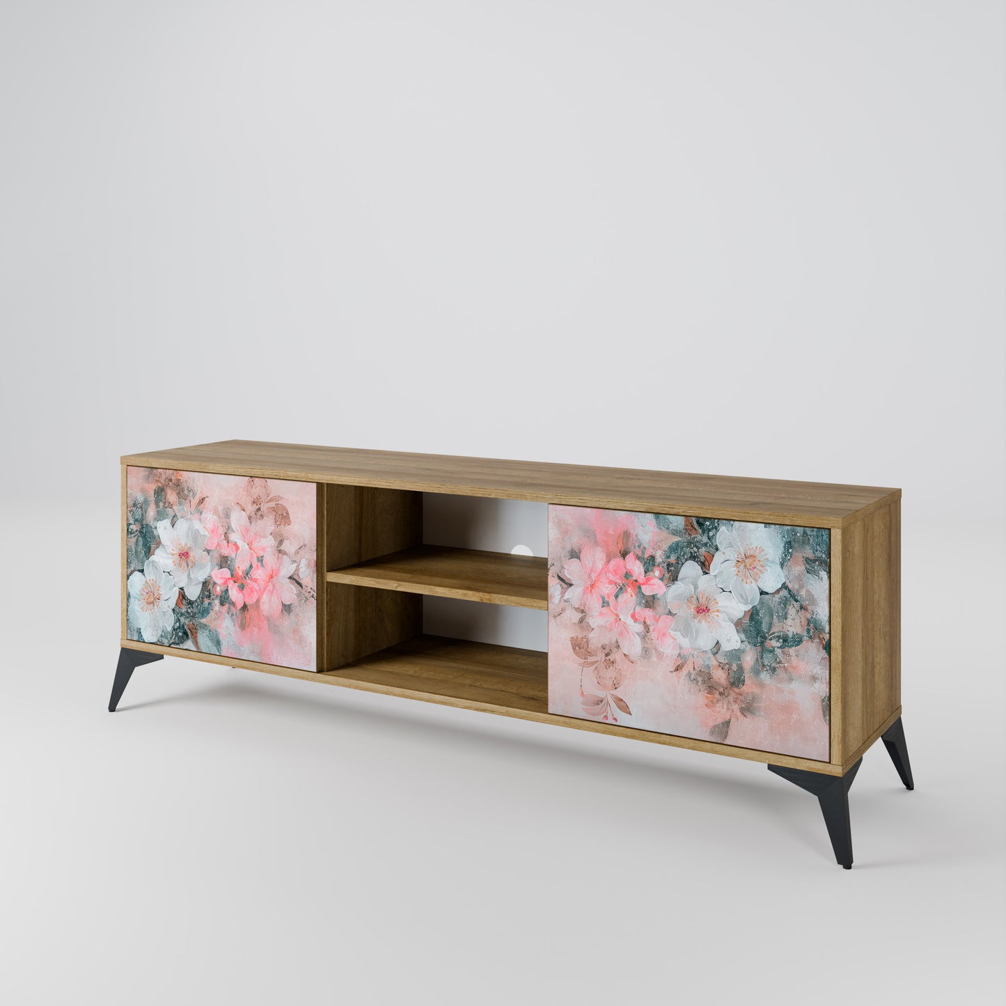 CHERRY BLOSSOM 2-Door TV Stand in Oak Effect