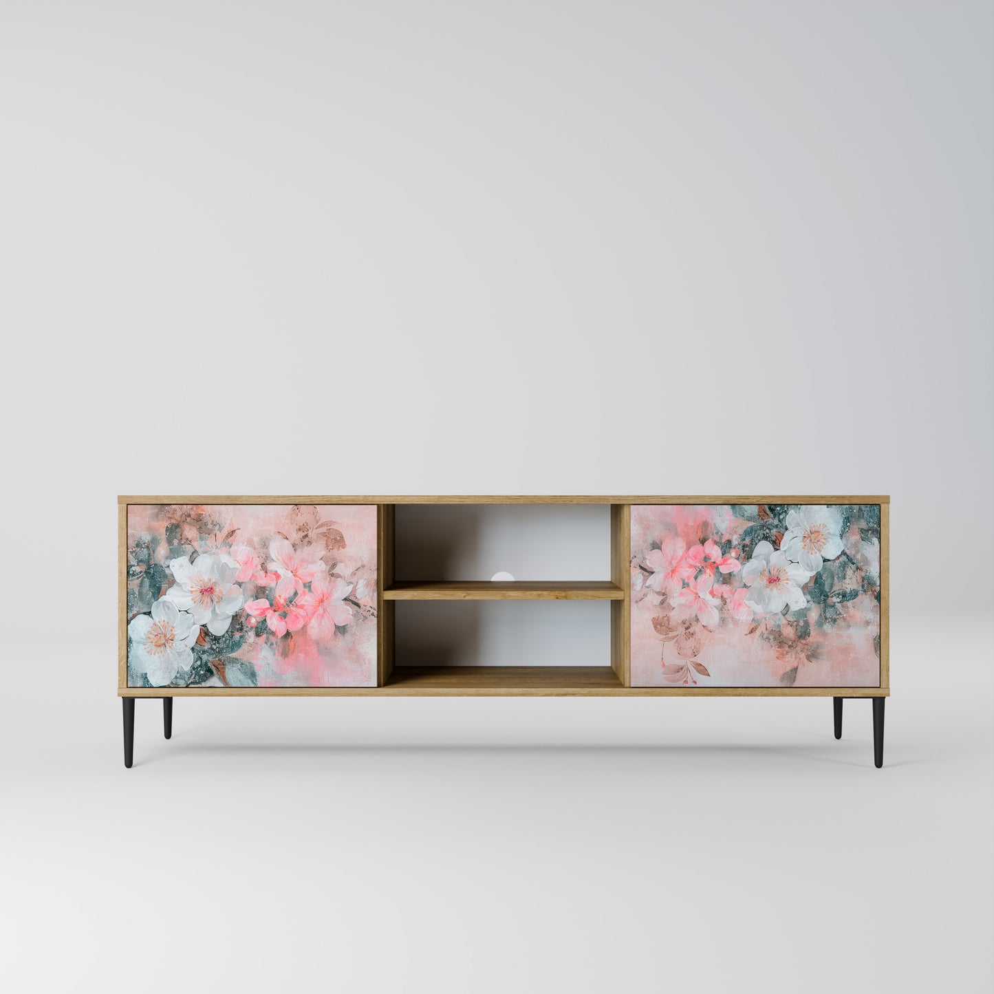 CHERRY BLOSSOM 2-Door TV Stand in Oak Effect