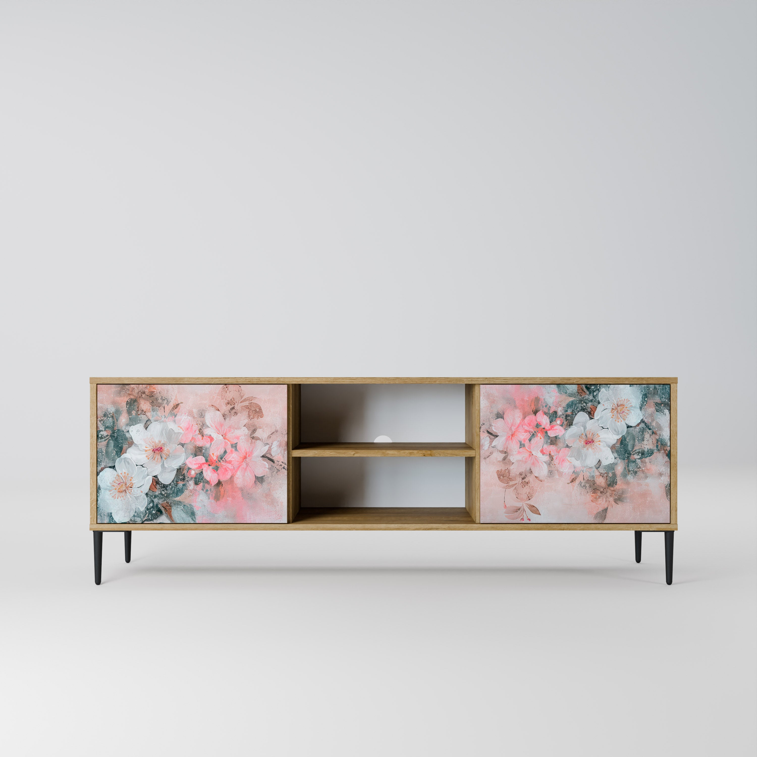 CHERRY BLOSSOM 2-dörrars TV-bänk i ekeffekt