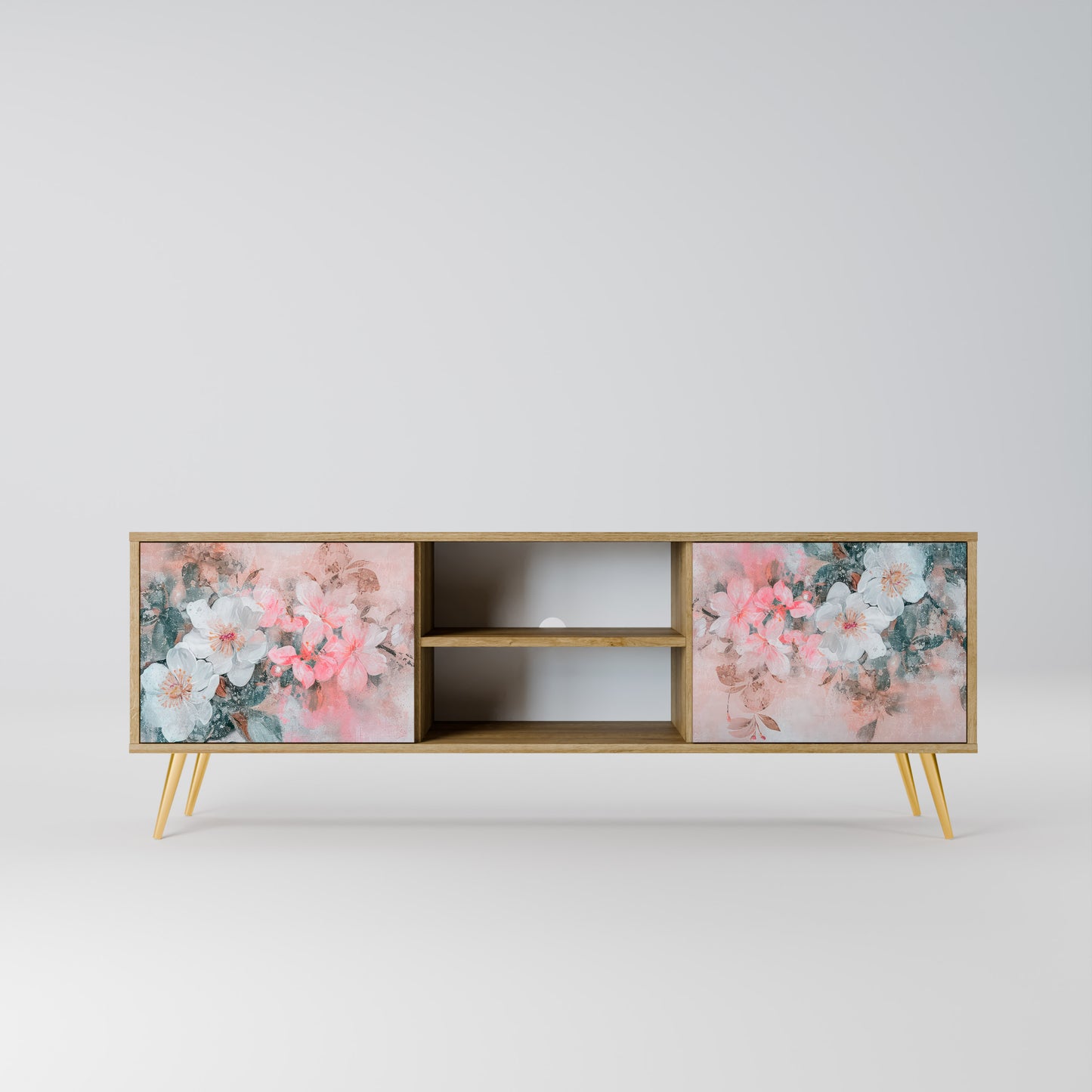 CHERRY BLOSSOM 2-Door TV Stand in Oak Effect