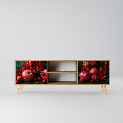 DAHLIAS AND POMEGRANATES 2-Door TV Stand in Oak Effect