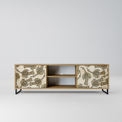 ALMONDINE SONGBIRD 2-Door TV Stand in Oak Effect