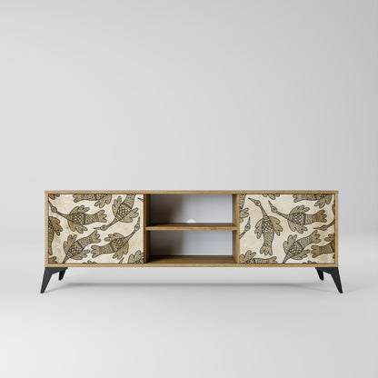 ALMONDINE SONGBIRD 2-Door TV Stand in Oak Effect