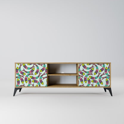 INDIAN FISH 2-Door TV Stand in Oak Effect