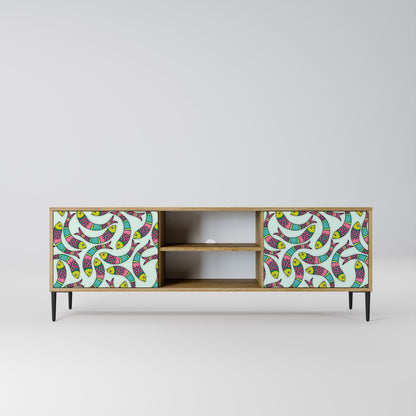 INDIAN FISH 2-Door TV Stand in Oak Effect