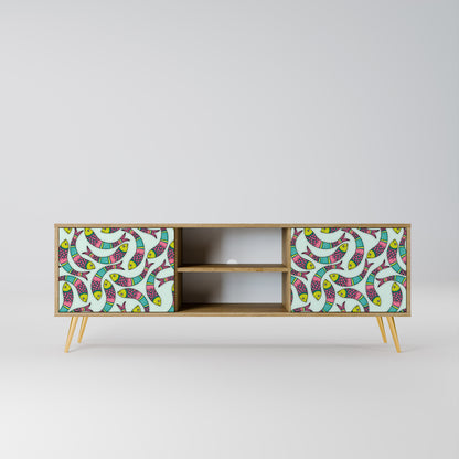 INDIAN FISH 2-Door TV Stand in Oak Effect