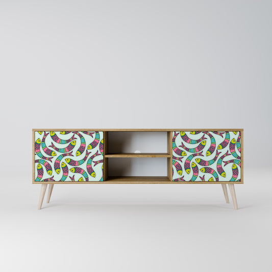 INDIAN FISH 2-Door TV Stand in Oak Effect