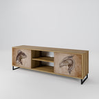 STEAMPUNK CLAN 2-Door TV Stand in Oak Effect