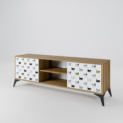 CATS COMPILATION 2-Door TV Stand in Oak Effect