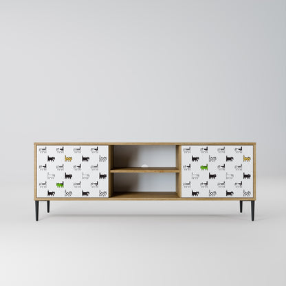 CATS COMPILATION 2-Door TV Stand in Oak Effect