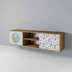 COLORFUL ALPACAS 2-Door TV Stand in Oak Effect