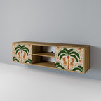 DANCING PREDATORS 2-Door TV Stand in Oak Effect