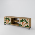DANCING PREDATORS 2-Door TV Stand in Oak Effect