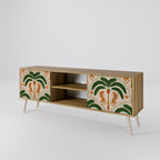 DANCING PREDATORS 2-Door TV Stand in Oak Effect