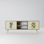 MYTHOLOGICAL CREATURES 2-Door TV Stand in Oak Effect