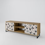 HAPPY HENS 2-Door TV Stand in Oak Effect