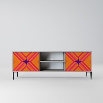 GEOMETRIC BRILLIANCE 2-dörrars TV-bänk i grå finish