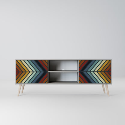 INDIGENOUS ZIGZAG 2-dörrars TV-bänk i grå finish